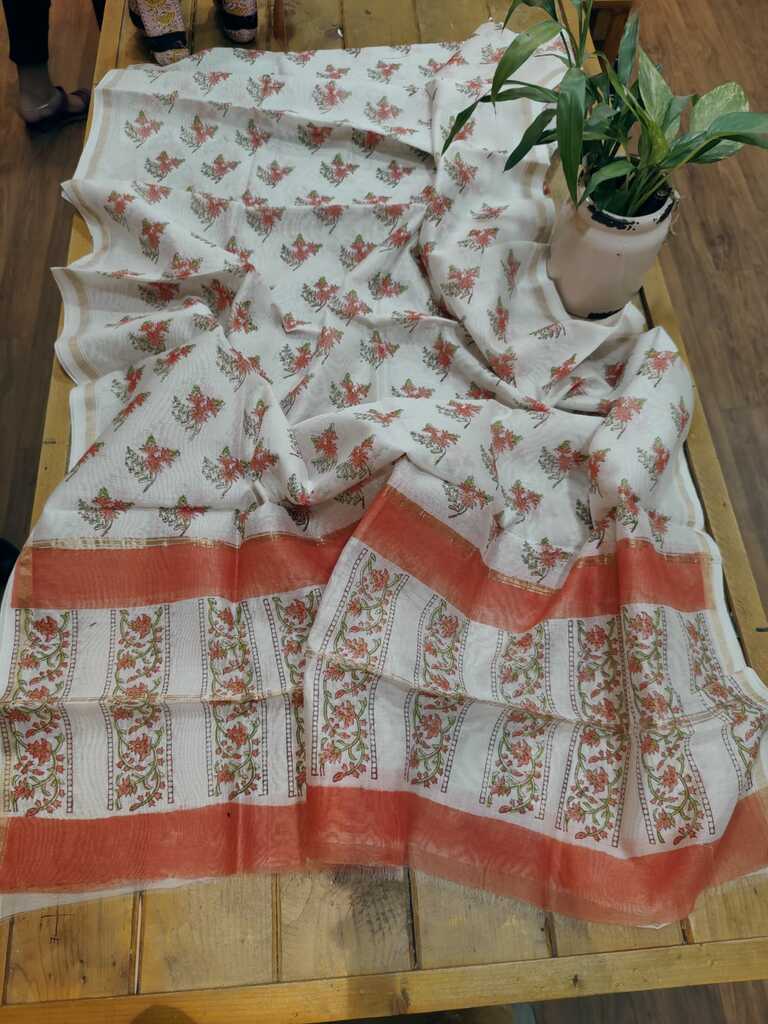 chanderi silk dupatta online - Desi Weaves