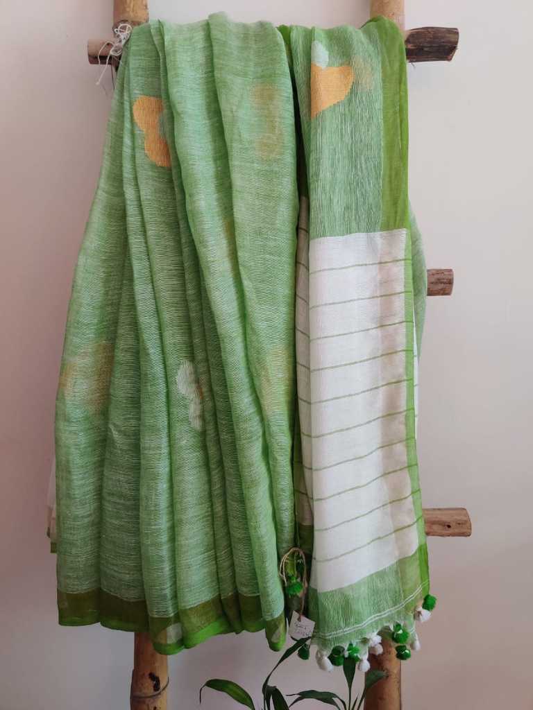 Pure Linen Saree Online - Desi Weaves