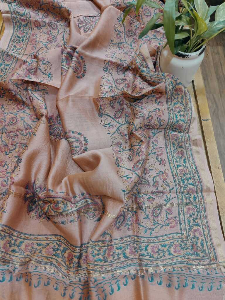 Suhani Sanganeri Block Print Chanderi Silk Dupatta