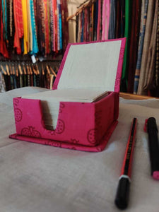 Magenta Block Printed Handmade Paper Slip Box