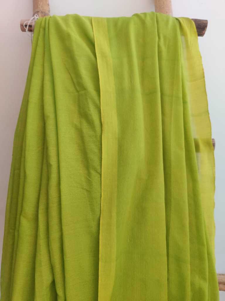 Lime Story Bengal Soft Khadi Cotton Saree