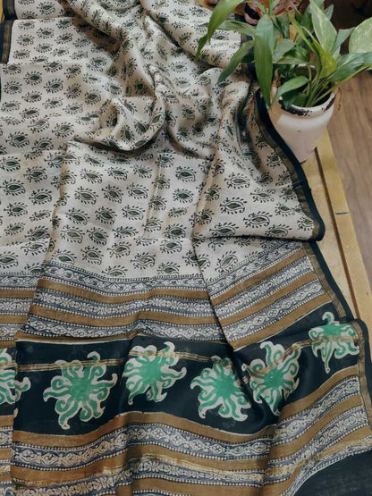 Gracious Sanganeri Block Print Chanderi Silk Dupatta