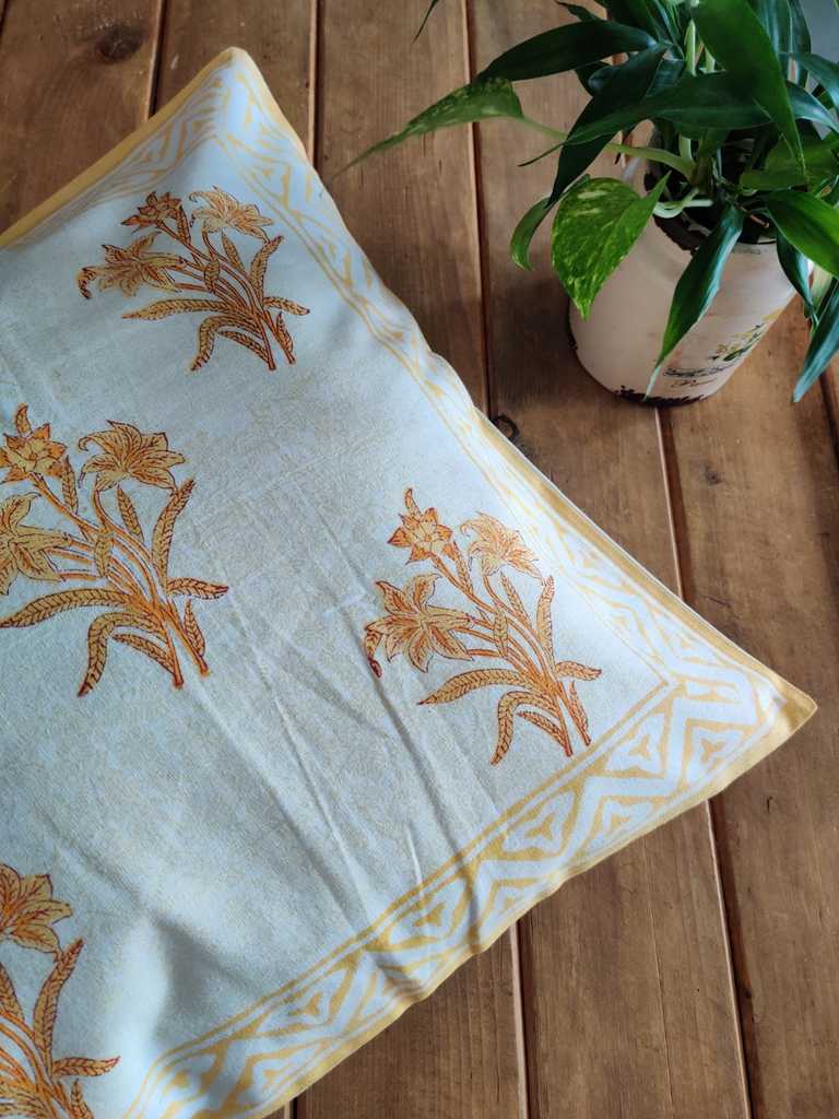 Sham block Printed Cotton Cushion Cover 18x18 Inches