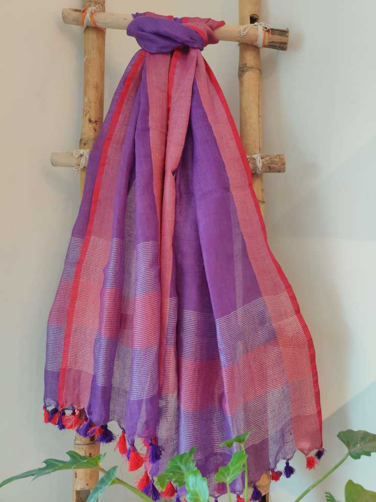 Pure Linen Dupatta Online  - Desi Weaves