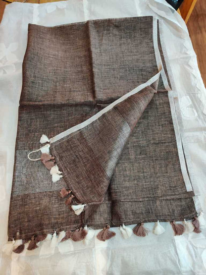 Pure Linen Dupatta - Desi Weaves