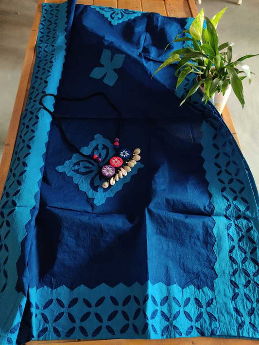 Handcrafted Cotton Applique Dupatta - Desi Weaves