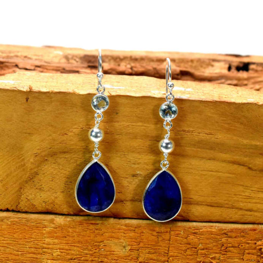 Blue Handmade 925 Sterling Silver Earring