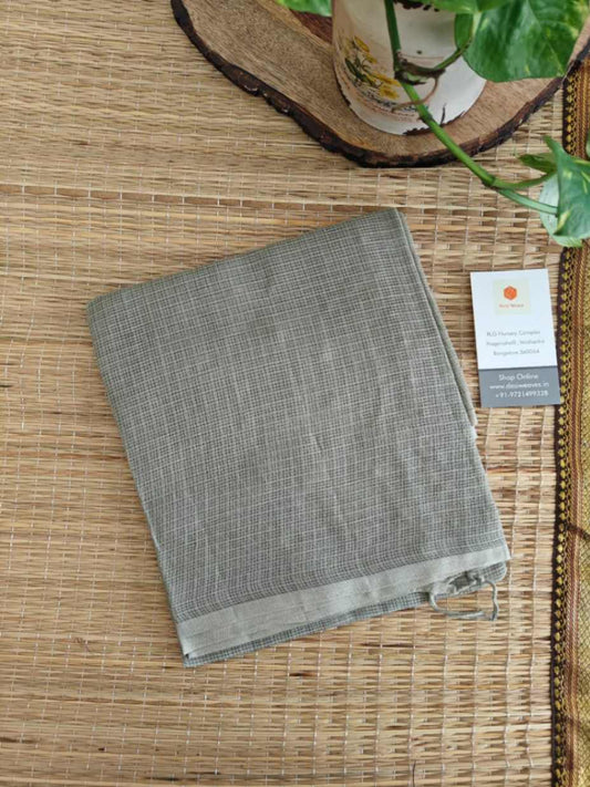 Pastel Grey Plain Cotton Kota Doria Dupatta