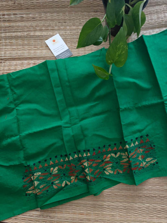 cotton kantha stitch blouse - Desi Weaves