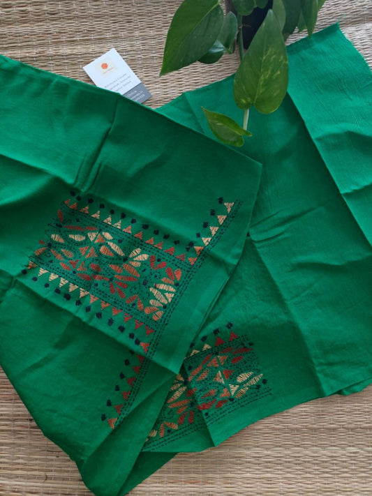 cotton kantha stitch blouse - Desi Weaves
