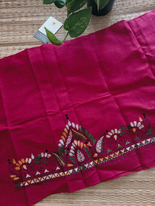cotton kantha stitch blouse - Desi Weaves