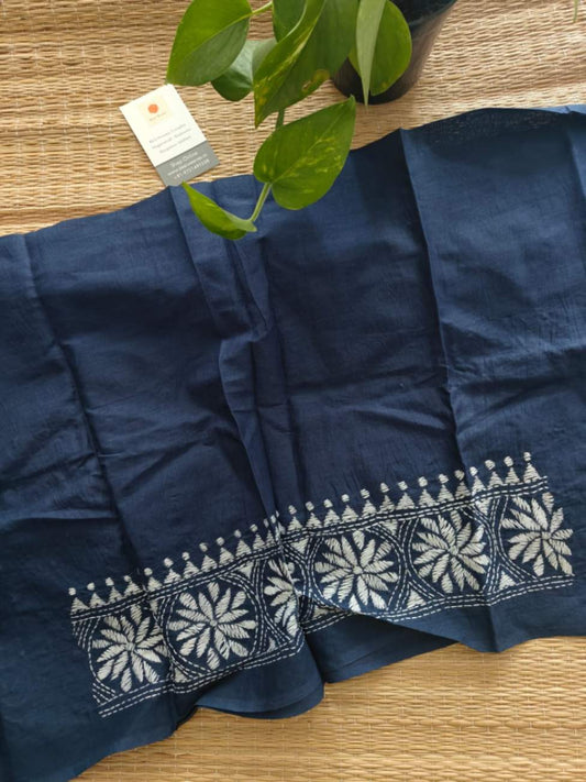 cotton kantha stitch blouse - Desi Weaves