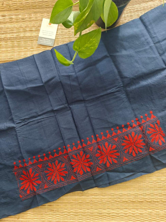 cotton kantha stitch blouse - Desi Weaves