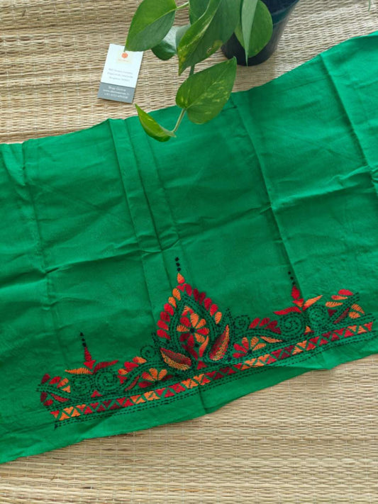 cotton kantha stitch blouse - Desi Weaves