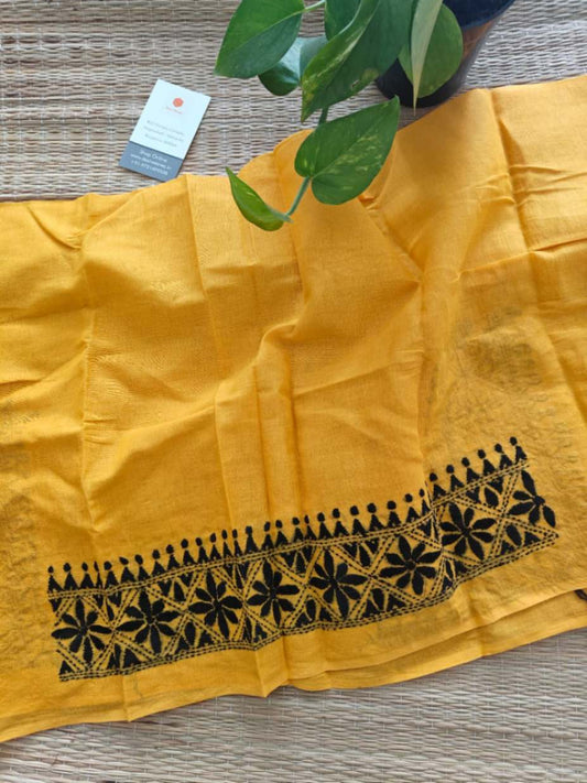 cotton kantha stitch blouse - Desi Weaves