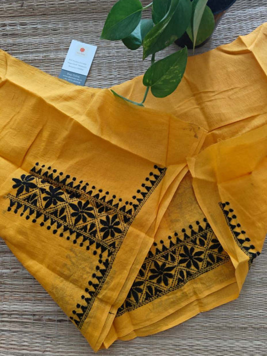 cotton kantha stitch blouse - Desi Weaves