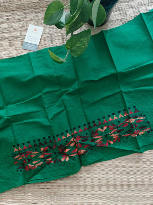 cotton kantha stitch blouse - Desi Weaves