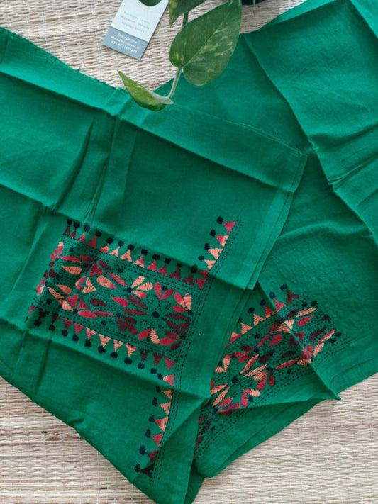 cotton kantha stitch blouse - Desi Weaves