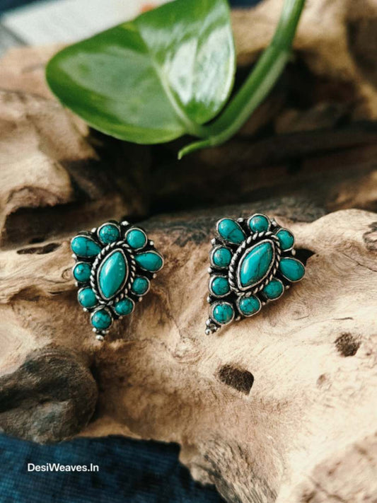 Turquoise earrings in pure silver