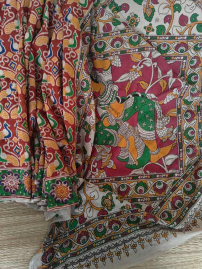 Cotton kalamkari Saree online - Desi Weaves