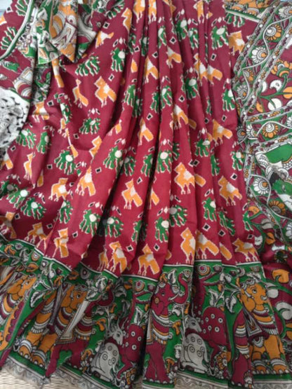 Cotton kalamkari Saree online - Desi Weaves