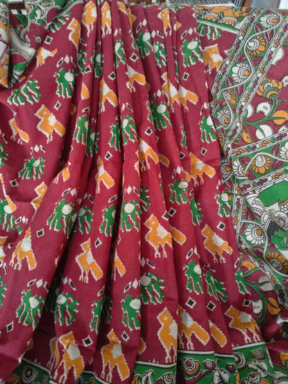 Cotton kalamkari Saree online - Desi Weaves