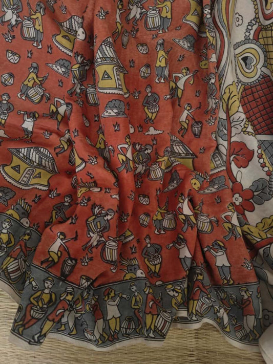 Cotton kalamkari Saree online - Desi Weaves