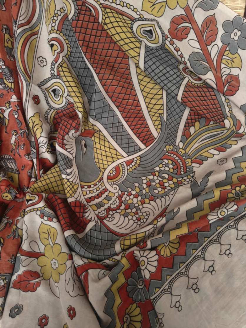 Cotton kalamkari Saree online - Desi Weaves