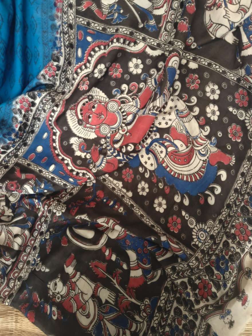 Cotton kalamkari Saree online - Desi Weaves
