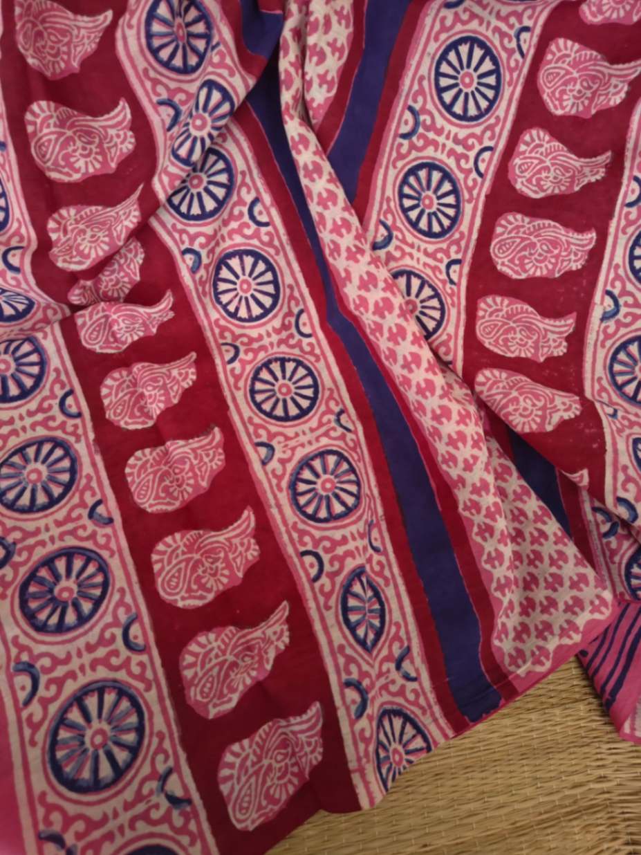 Cotton kalamkari Saree online - Desi Weaves