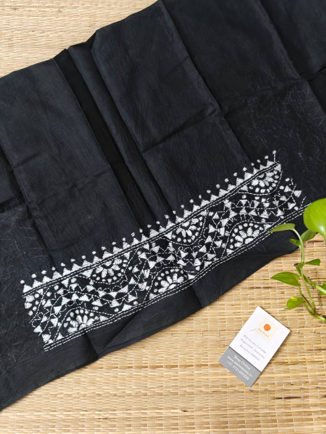 Hand Embroidered Kantha cotton blouse - Desi Weaves