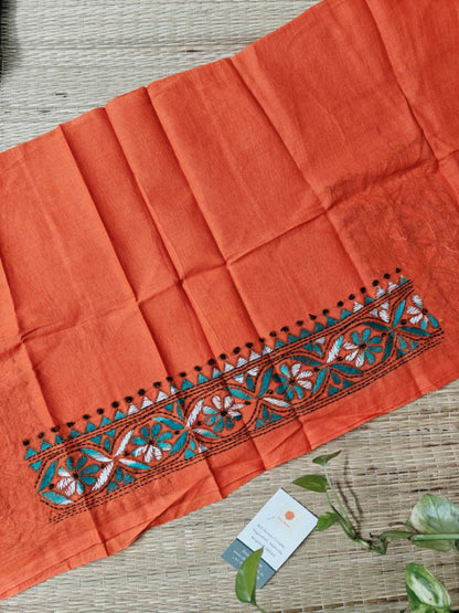 Hand Embroidered Kantha cotton blouse - Desi Weaves