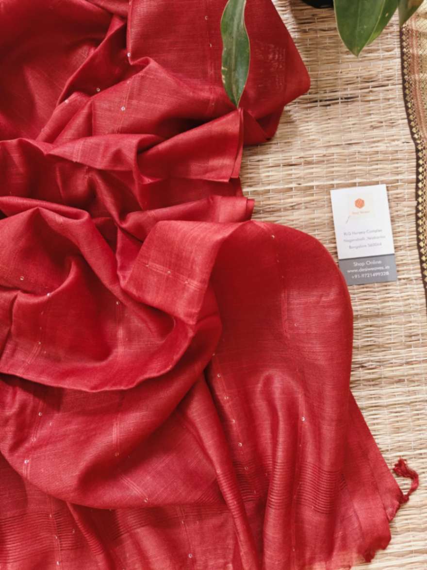 tussar silk dupatta - desi weaves