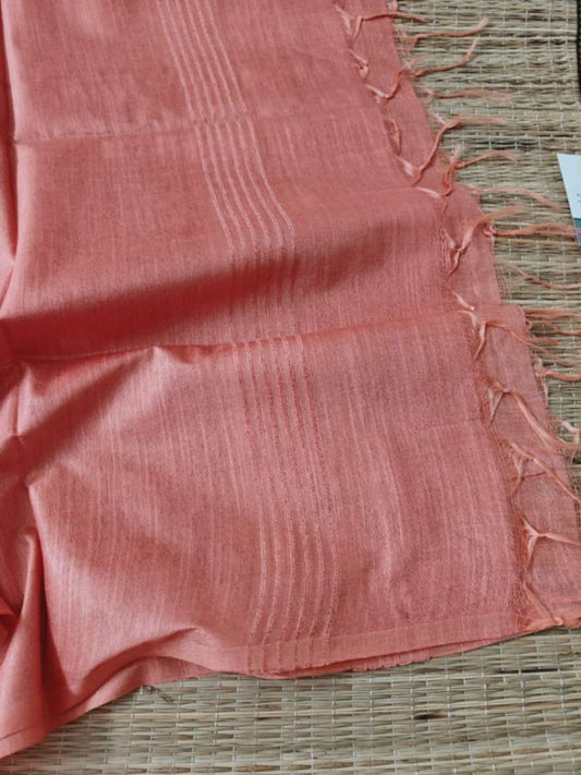 Peach Tussar  Silk  Dupatta Online