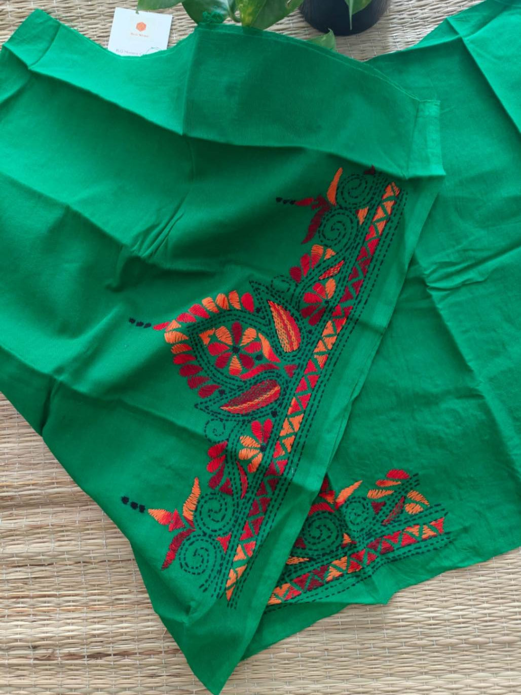 cotton kantha stitch blouse - Desi Weaves