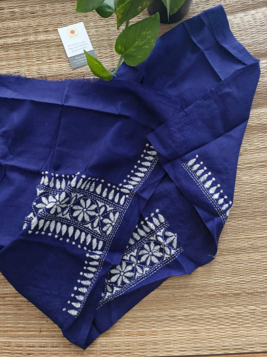 cotton kantha stitch blouse - Desi Weaves