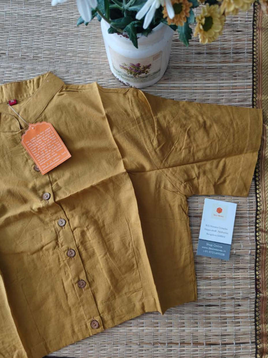 Stitched Cotton Blouse - Desi Weaves