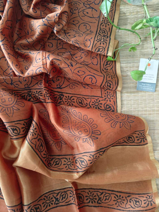 Pure Chanderi Silk Dupatta - Desi Weaves