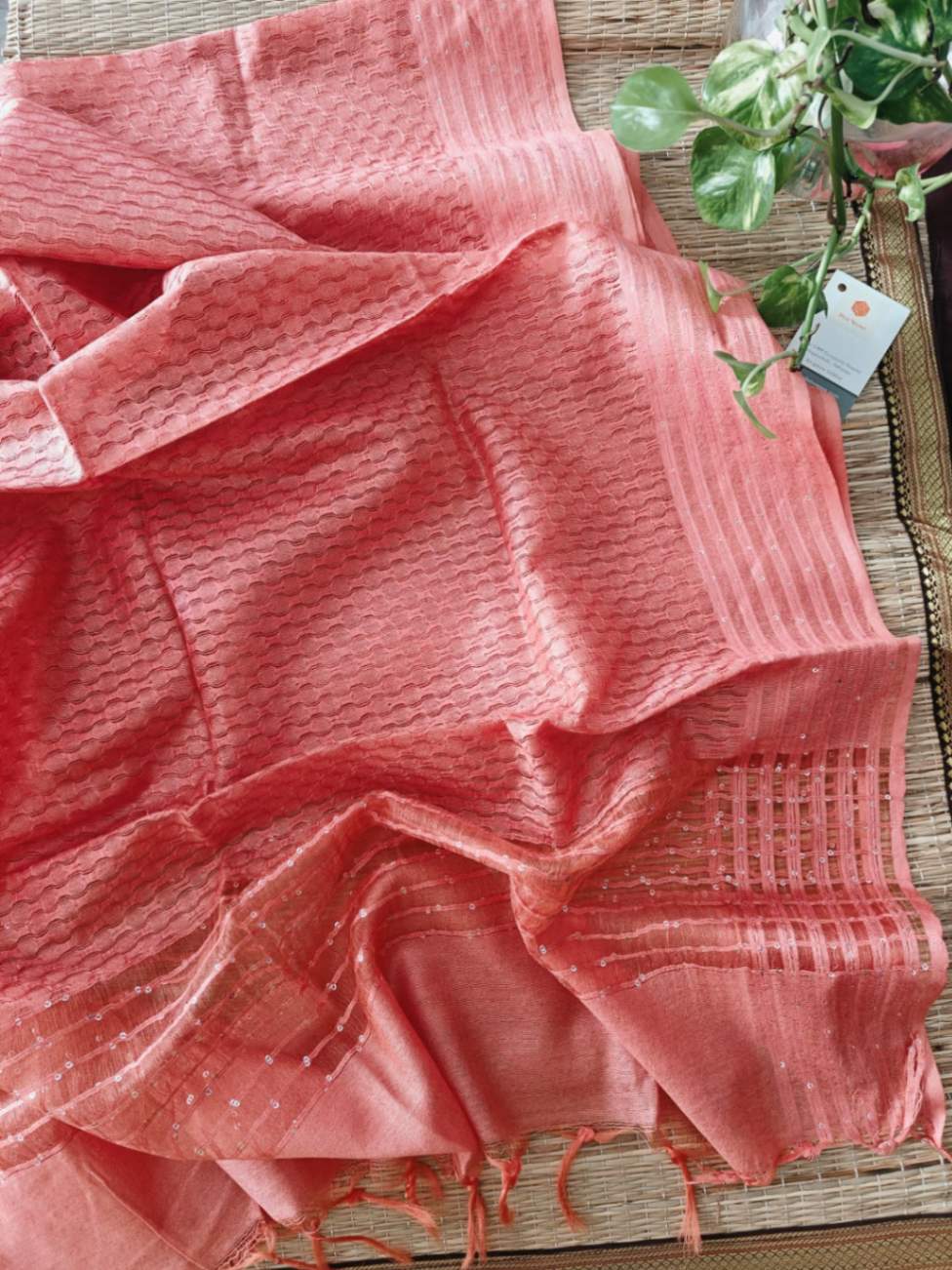 Tussar silk dupatta online - Desi Weaves