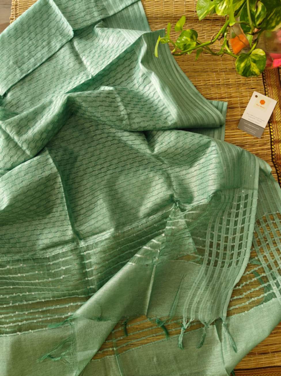 Tussar silk dupatta online - Desi Weaves