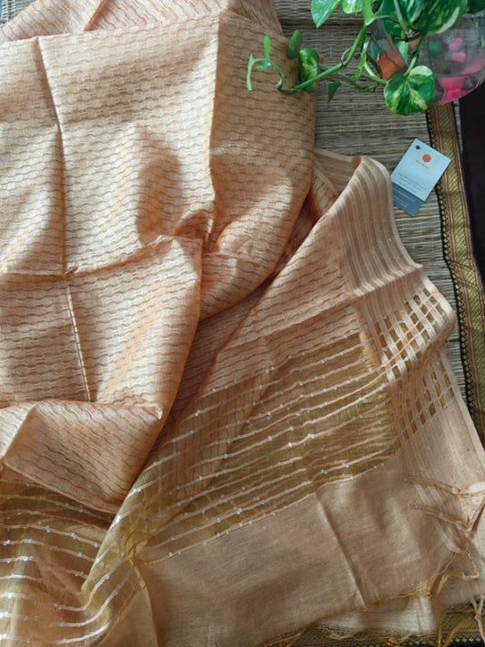 Tussar silk dupatta online - Desi Weaves