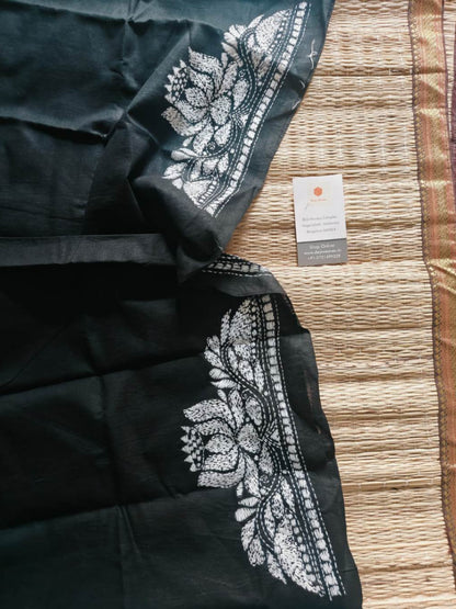 Hand Embroidered Kantha cotton blouse - Desi Weaves