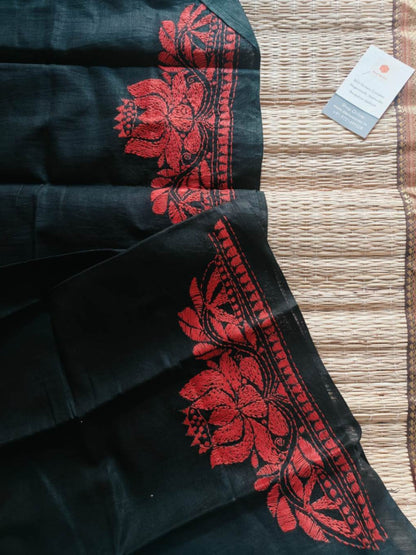 Hand Embroidered Kantha cotton blouse - Desi Weaves