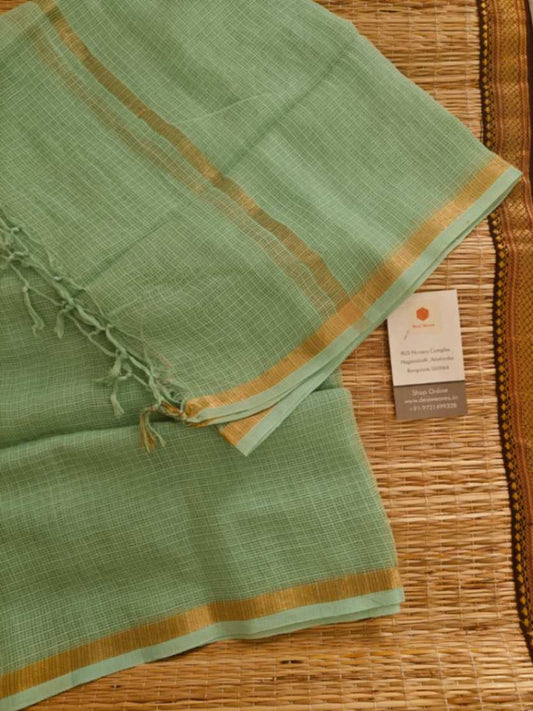 green kota doria dupatta - desi weaves