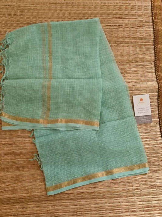 green kota doria dupatta - desi weaves