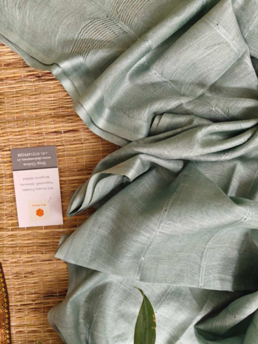 tussar silk dupatta - desi weaves
