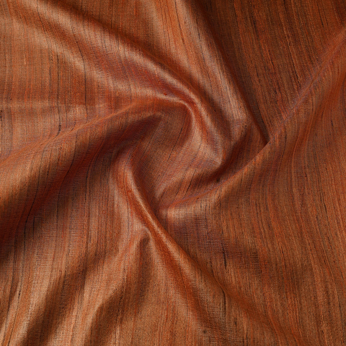 Deep Orange Ghicha Tussar Silk Kurta Fabric