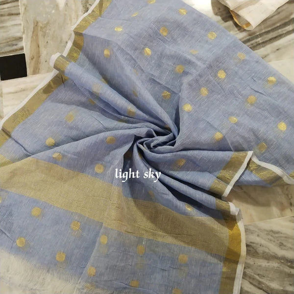 Handwoven Pure Linen Dupatta