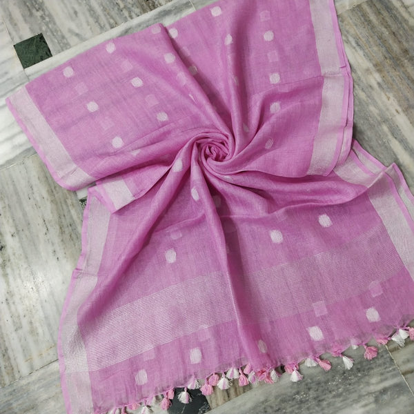 Handwoven Pure Linen Dupatta