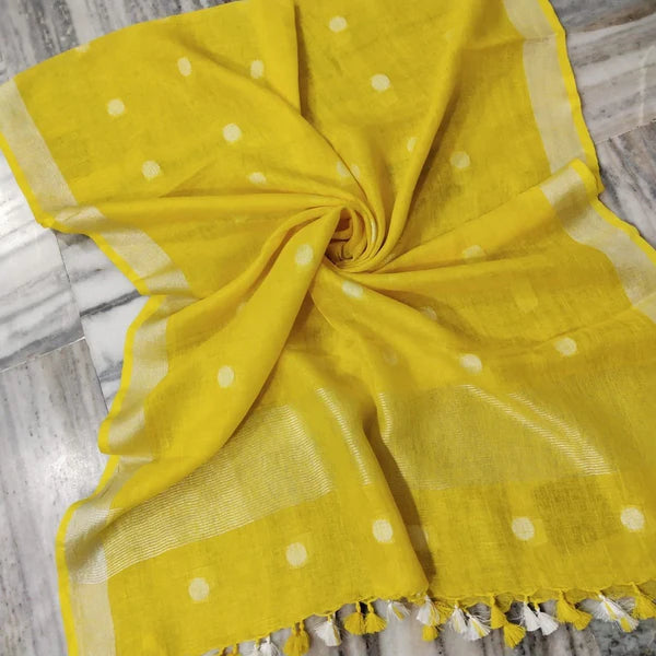 handwoven pure linen dupatta